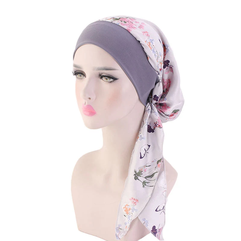 Women Cancer Head Scarf Chemo Hair Loss Hat Turban Pre-Tied Headwear Bandana New