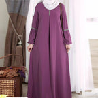 Women'S Muslim Dress Ramadan Muslim Clothes Elegant Solid Color Robe Abaya Dubai Turkey Islam Prayer Clothes Islam Women Dress