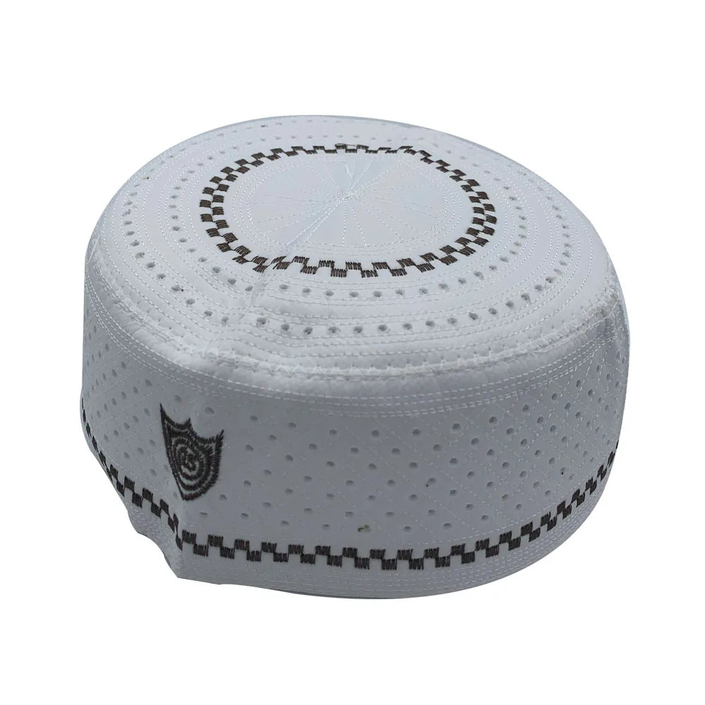 2023 New Muslim Prayer Hats Breathable Headware Kufi Hat Men Islam Skull Cap Ramadan Eid Gift Embroidery Man Hat