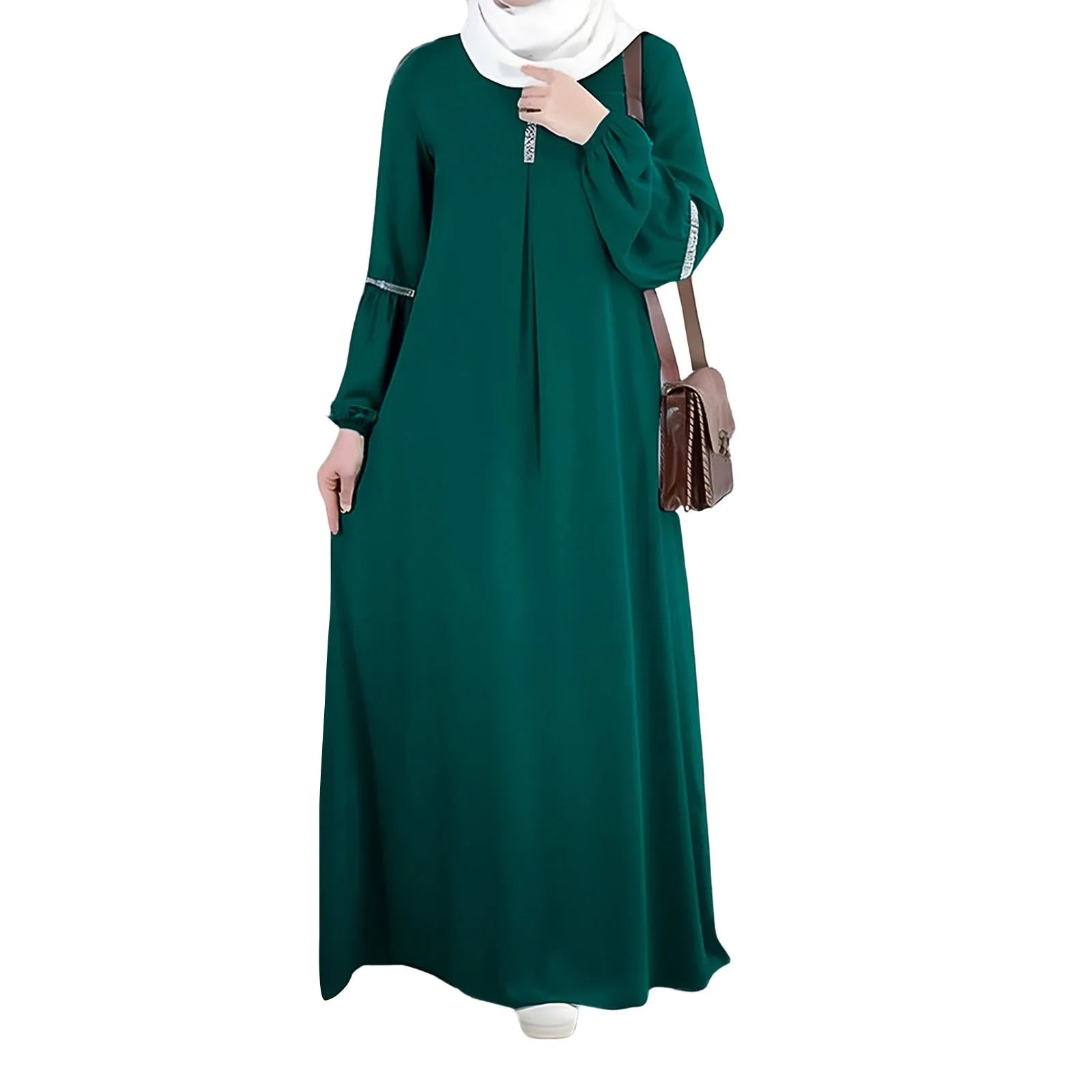 Women'S Muslim Dress Ramadan Muslim Clothes Elegant Solid Color Robe Abaya Dubai Turkey Islam Prayer Clothes Islam Women Dress