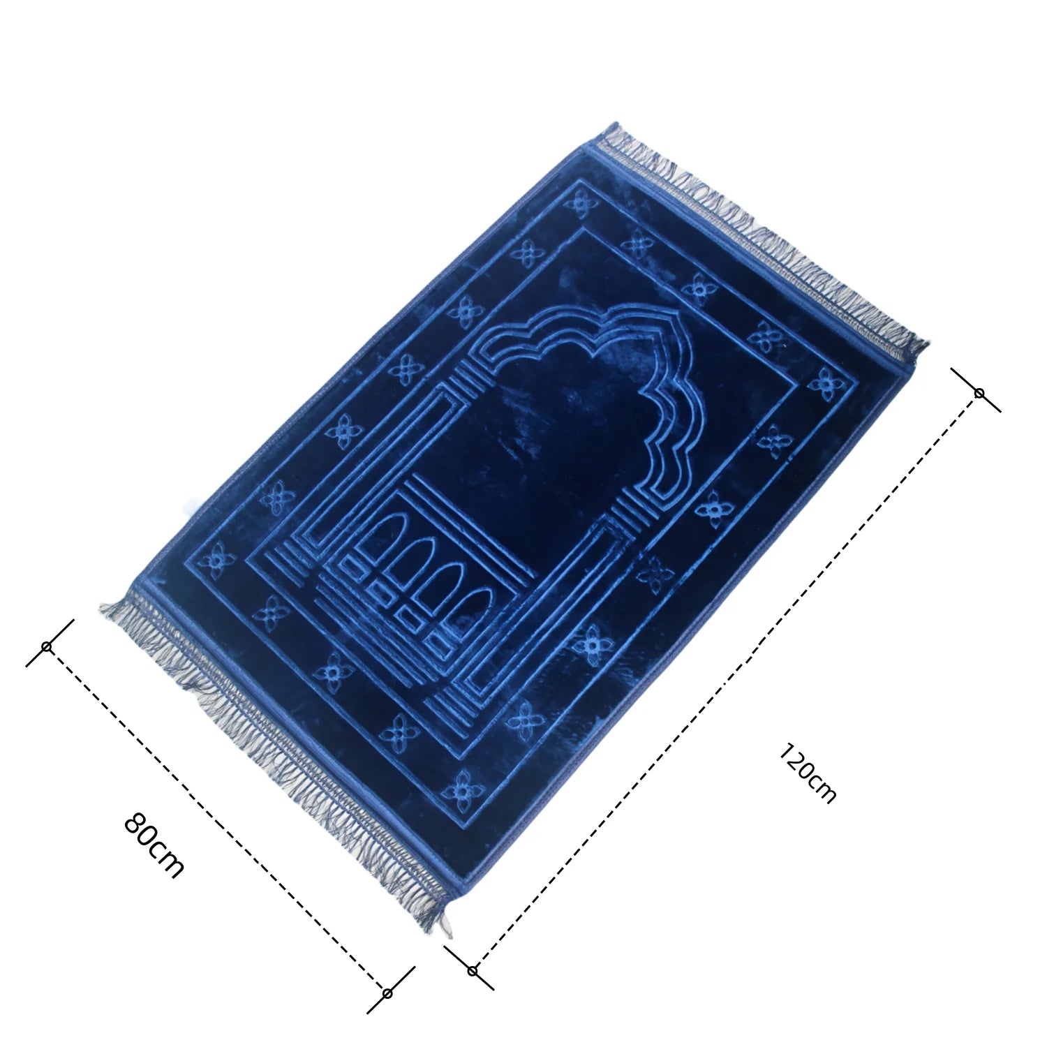Prayer Rug Muslim Velvet Mat Islamic Thick Large Padded 80cm*120cm for Men Women with Prayer Beads Eid Travel Ramadan Gift