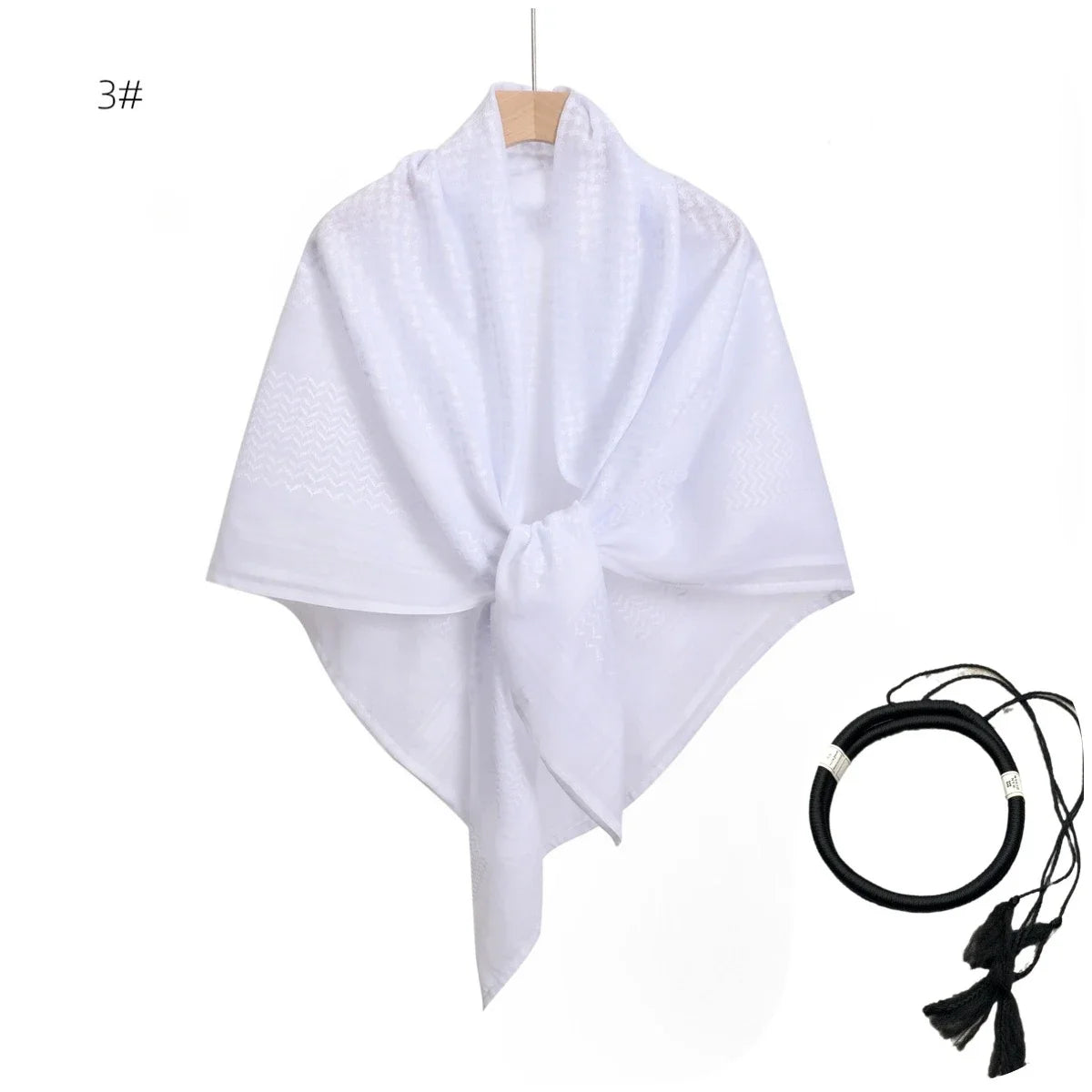 Arab Shemagh Muslim Keffiyeh Head Wrap Tactical Desert Head Neck Scarf Military Shawl Arabic Scarf Headwear with Agal Rope