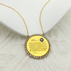 Islamic Muslim Arabic Quran Turkish Evil Eyes Pendant Necklace for Women Men Stainless Steel Gold Color Allah Rhinestone Jewelry