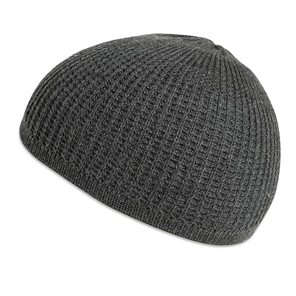 New Solid Color Kufi Cap Casual Breathable Skull Hat Crochet Knit Knitted Hat Men