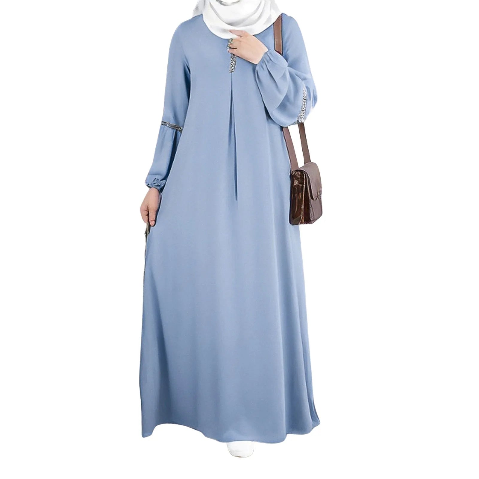 Women'S Muslim Dress Ramadan Muslim Clothes Elegant Solid Color Robe Abaya Dubai Turkey Islam Prayer Clothes Islam Women Dress