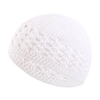 New Kufi Cap Solid Cotton Women Men Prayer Hats Islamic Islamic Beanie Kufi Hats Crochet Handmade Winter Keep Warm Accessories