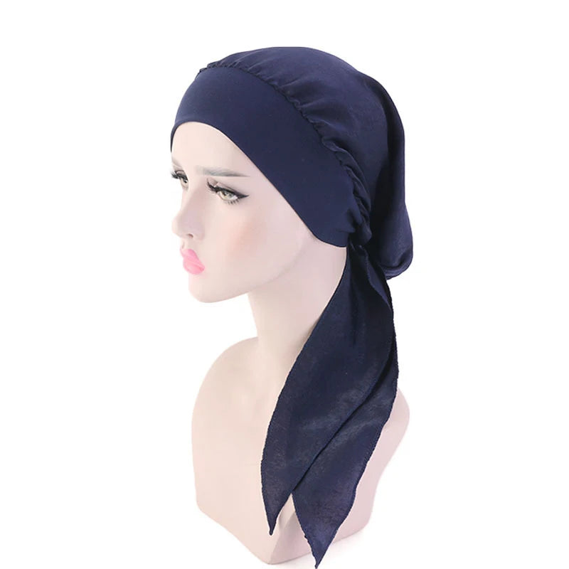 Women Cancer Head Scarf Chemo Hair Loss Hat Turban Pre-Tied Headwear Bandana New