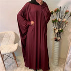 Ramadan Muslim Women Abaya Khimar Prayer Garment Batwing Sleeve Dresses Turkey Arabic Islamic Clothing Modest Robe Burqa Caftan