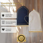 2pcs Couple Prayer Mat Flannel Worship Tassels Kneels Embroidery Embossing Floor Carpets Non-slip Soft Prayer Rug Ramadan Gift