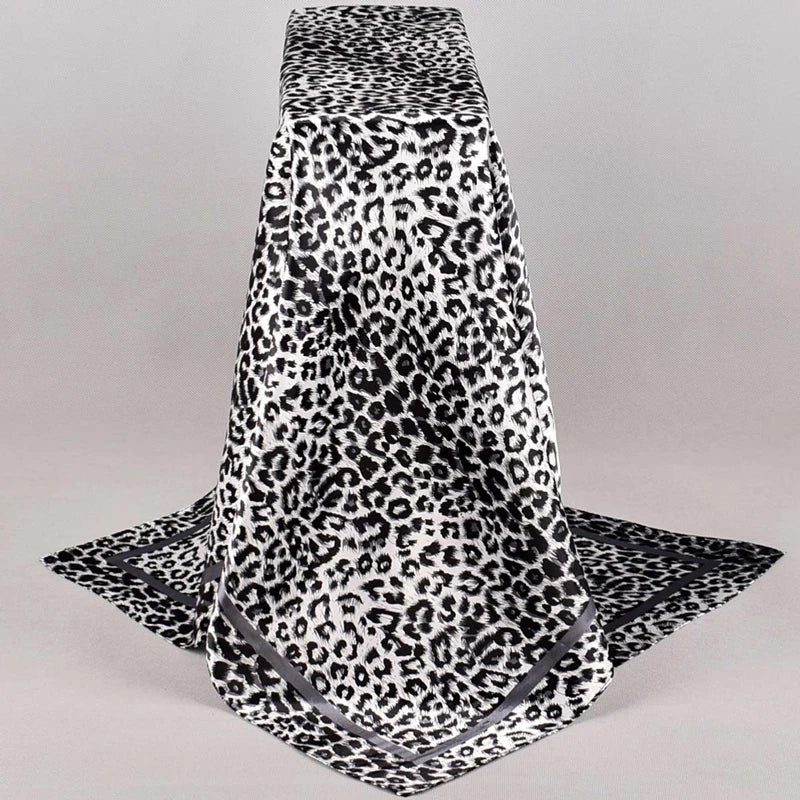 90*90cm Hair Scarf Women Fashion Designer Beautiful Flowers Foulard Soft Satin Shawl Kerchief Square Silk Scarfs Neck Headscarf