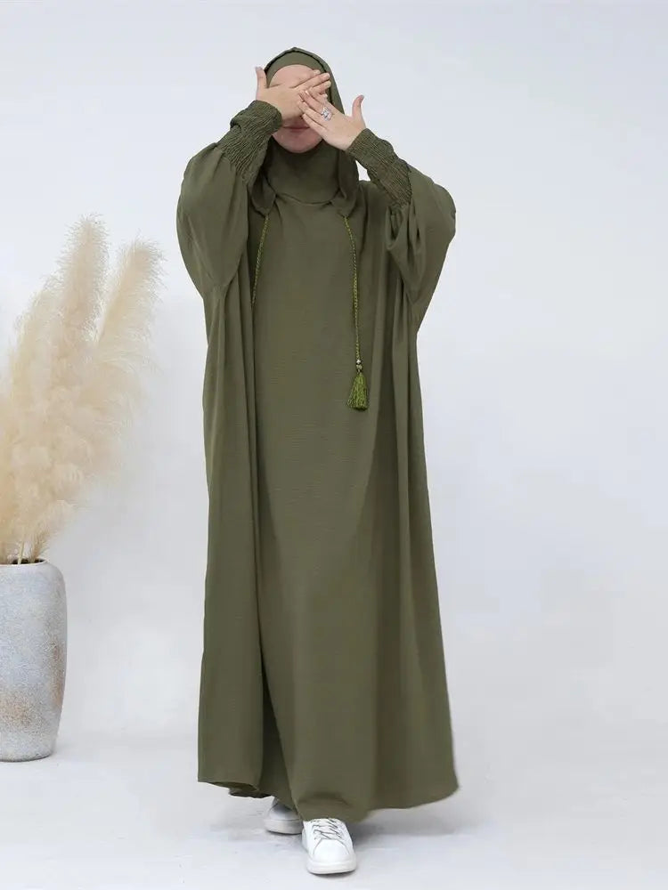 Ramadan Niqab Khimar Muslim Abaya Damen Dubai Turkey Islam Prayer Clothes Women Jilbab Modest Dress Kaftan Robe Femme Musulmane