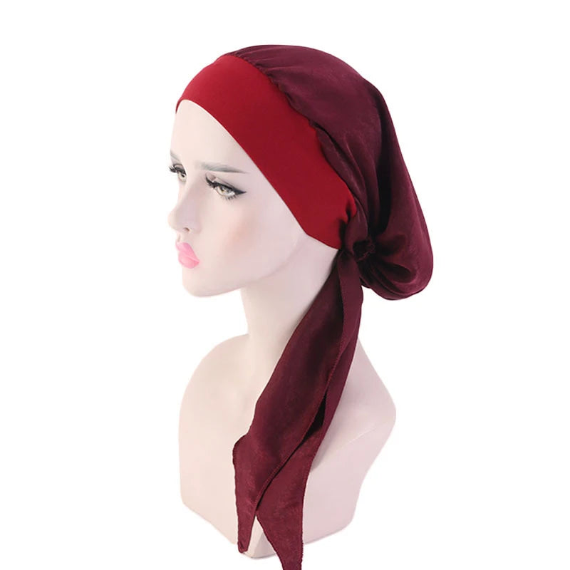Women Cancer Head Scarf Chemo Hair Loss Hat Turban Pre-Tied Headwear Bandana New