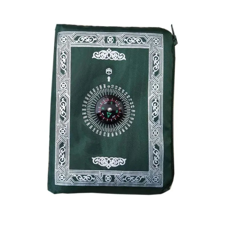 Prayer Rug Polyester Portable Braided Mats Simply Print with Compass In Pouch Travel Home New Style Mat Blanket 100x60cm