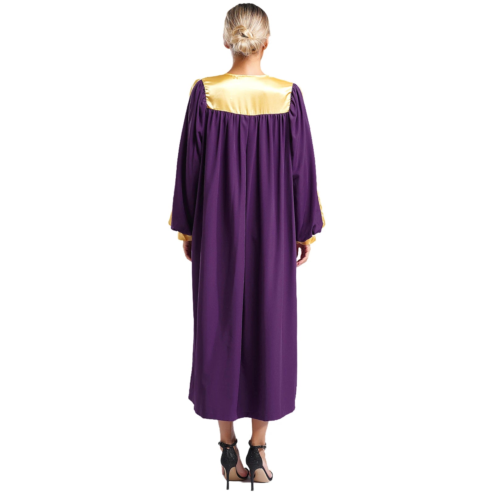 Women Men Church Choir Robe Long Sleeve Zipper Gown Liturgical Worship Prayer Praise Dress Halloween Theme Party Cosplay Costume