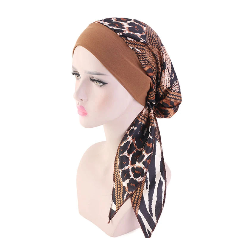 Women Cancer Head Scarf Chemo Hair Loss Hat Turban Pre-Tied Headwear Bandana New
