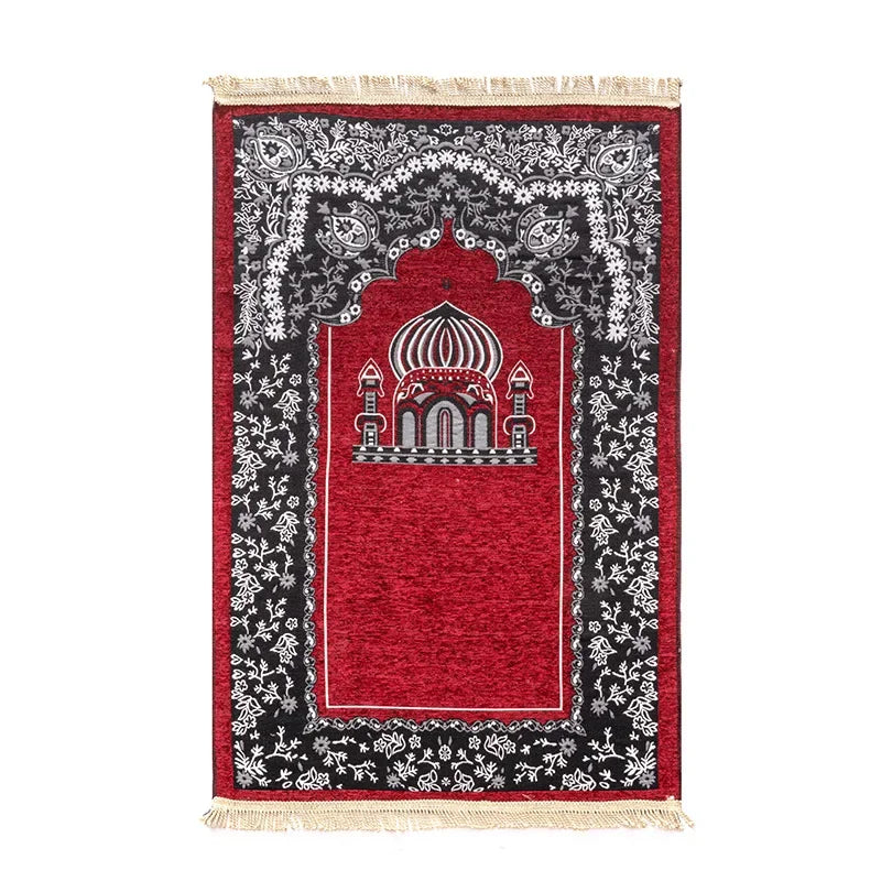 Women Men Muslim Prayer Rug Worship Kneel Printed Floor Mat Protable Travel Prayer Rugs Ramadan Gift Soft Islamic Prayer Rug