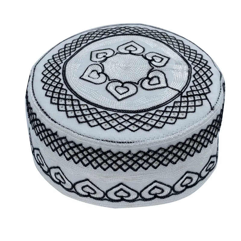 2023 New Muslim Prayer Hats Breathable Headware Kufi Hat Men Islam Skull Cap Ramadan Eid Gift Embroidery Man Hat