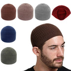 1pc Men's Casual Knitted Muslim Women Prayer Hats Winter Warm Beanies Cap Islamic Ramadan