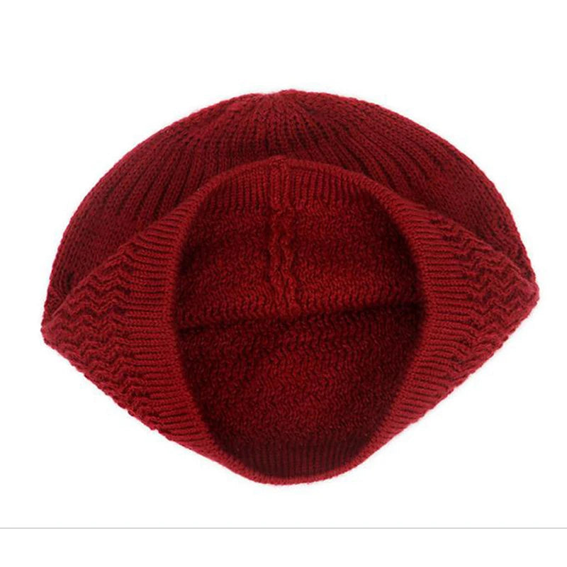 1pc Men's Casual Knitted Muslim Women Prayer Hats Winter Warm Beanies Cap Islamic Ramadan