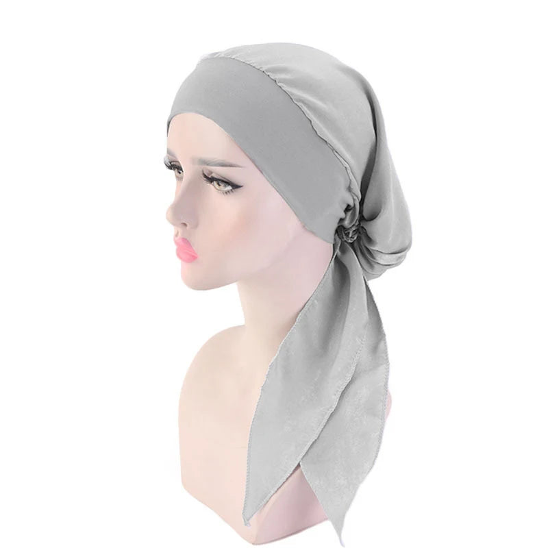 Women Cancer Head Scarf Chemo Hair Loss Hat Turban Pre-Tied Headwear Bandana New