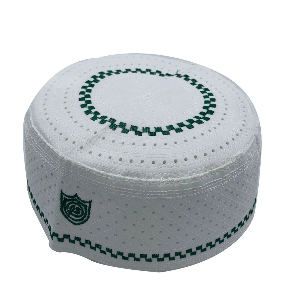 2023 New Muslim Prayer Hats Breathable Headware Kufi Hat Men Islam Skull Cap Ramadan Eid Gift Embroidery Man Hat
