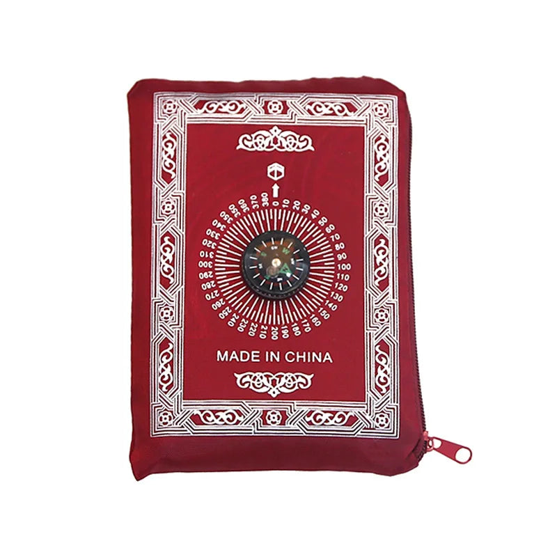 Prayer Rug Polyester Portable Braided Mats Simply Print with Compass In Pouch Travel Home New Style Mat Blanket 100x60cm