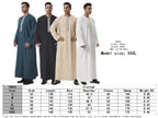 Thobes for Man Muslim Dress Islam Clothing Saudi Arabic Robe Jubba Thobe Eid Djellaba Long Sleeve Embroidery Daffah Dishdasha