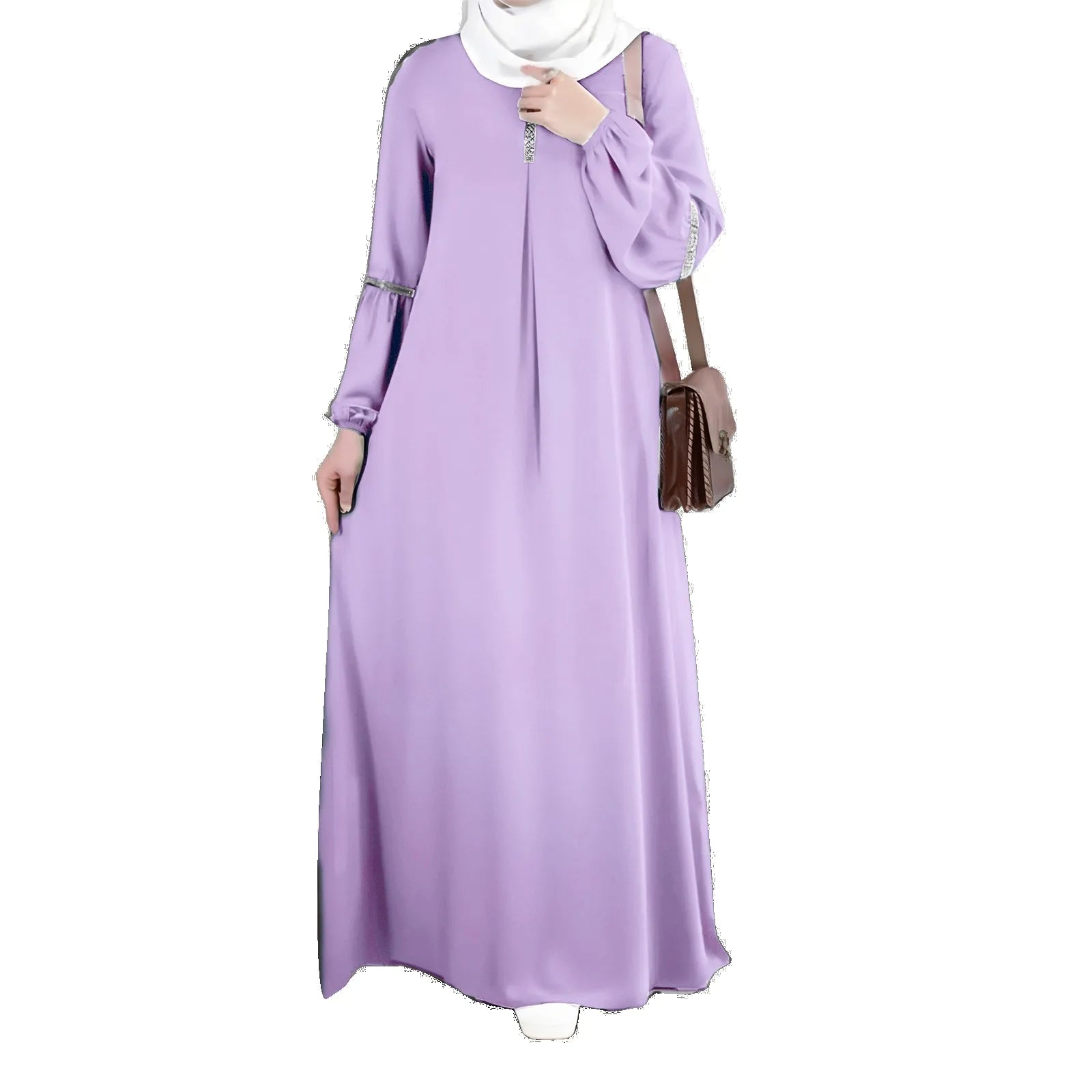Women'S Muslim Dress Ramadan Muslim Clothes Elegant Solid Color Robe Abaya Dubai Turkey Islam Prayer Clothes Islam Women Dress