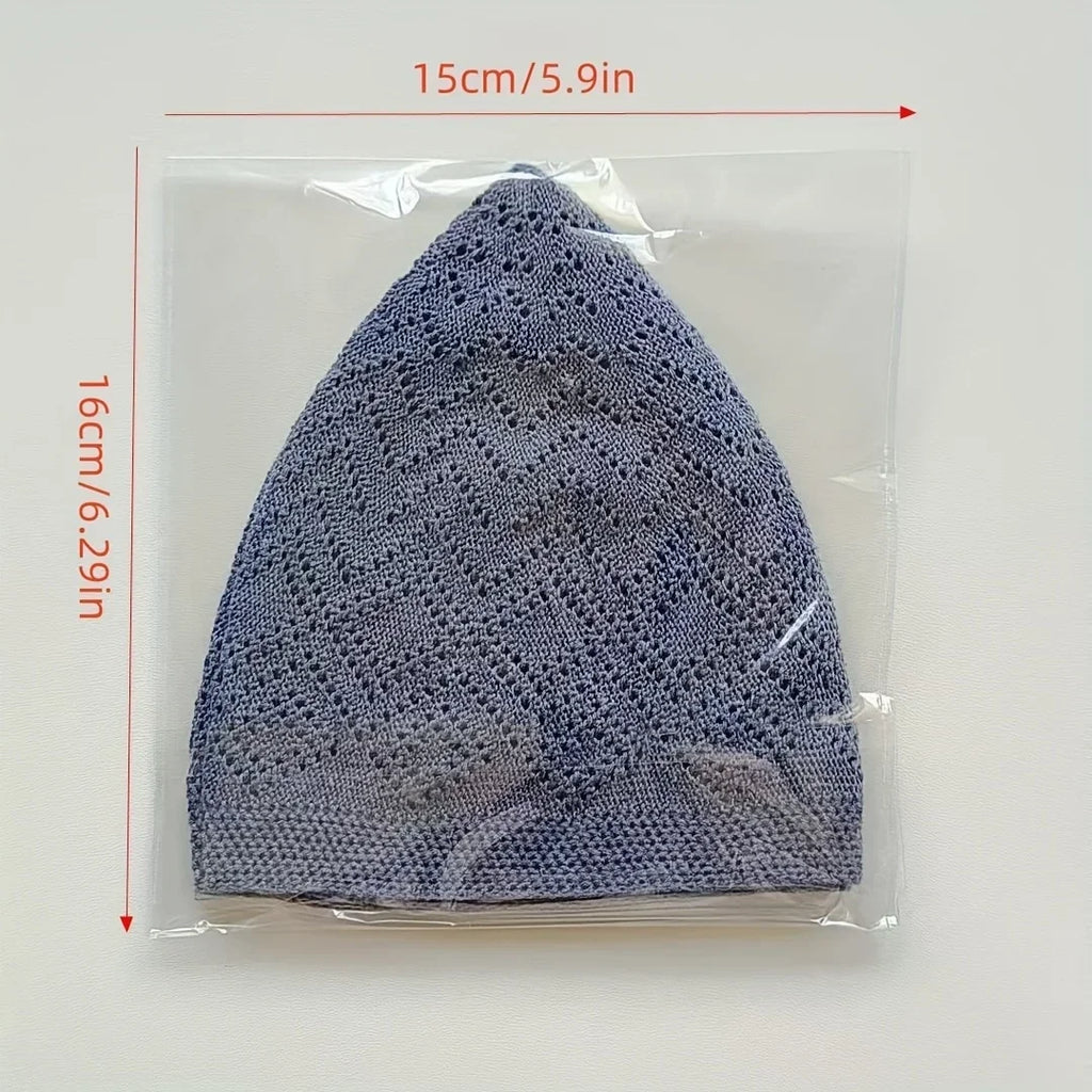 1pc Men's Lightweight Breathable Mesh Arab Prayer Hat Summer Mubarak Muslim Taqiyah Cap for Ramadan,Eid Casual Wear