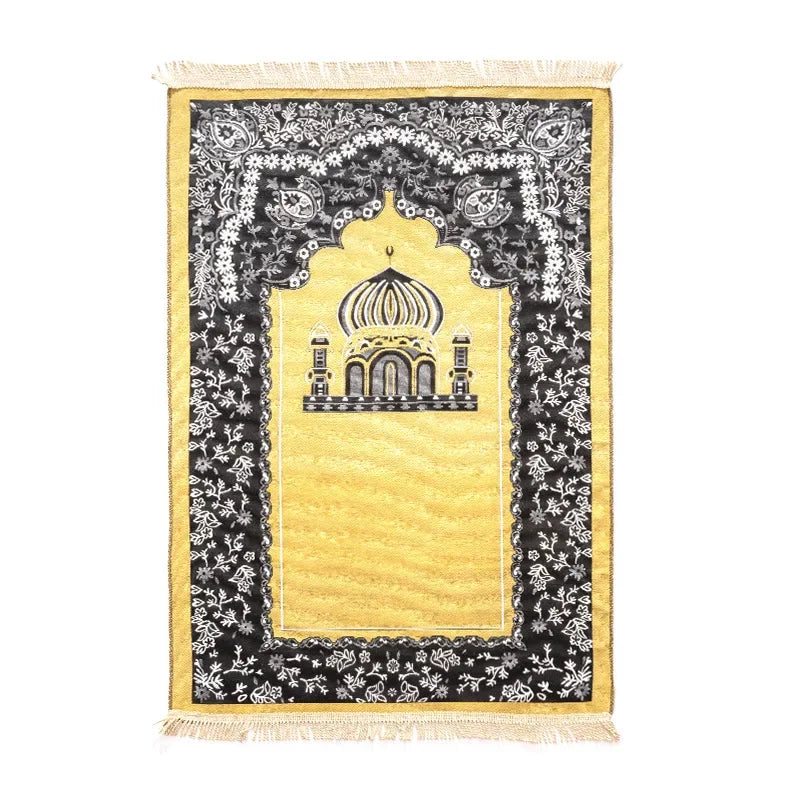 Women Men Muslim Prayer Rug Worship Kneel Printed Floor Mat Protable Travel Prayer Rugs Ramadan Gift Soft Islamic Prayer Rug