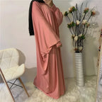 Ramadan Muslim Women Abaya Khimar Prayer Garment Batwing Sleeve Dresses Turkey Arabic Islamic Clothing Modest Robe Burqa Caftan