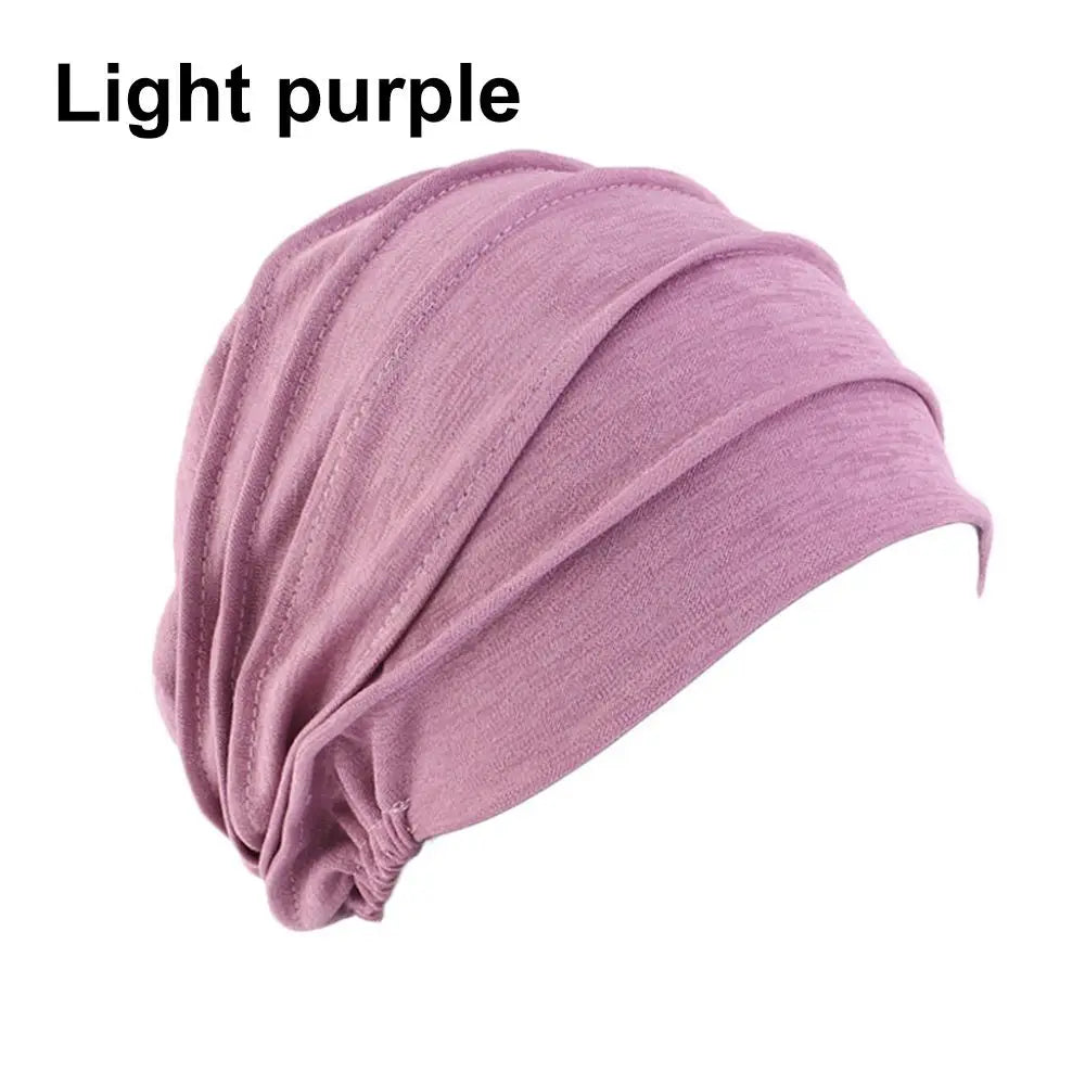 Women Turban Hat Beanies Hair Loss Headscarf Female Elastic Turban Hat Chemo Hat Head Wrap Muslim Hijabs