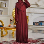Women's Prayer Garment Ramadan Muslim Abaya Kaftan Women Jilbab with Hijab Abayat Islam Modest Dress Robe Islamic Arab Clothes