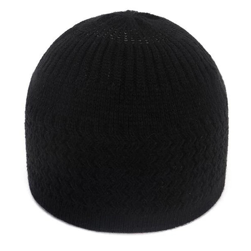 1pc Men's Casual Knitted Muslim Women Prayer Hats Winter Warm Beanies Cap Islamic Ramadan