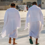 2 Pieces Ihram Pilgrimage Towel Muslim Arabic Hajj Clothing Mens Islamic Ramadan Prayer Worship Costumes Jubba Thobe Middle East