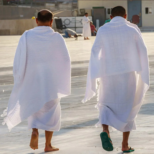 2 Pieces Ihram Pilgrimage Towel Muslim Arabic Hajj Clothing Mens Islamic Ramadan Prayer Worship Costumes Jubba Thobe Middle East