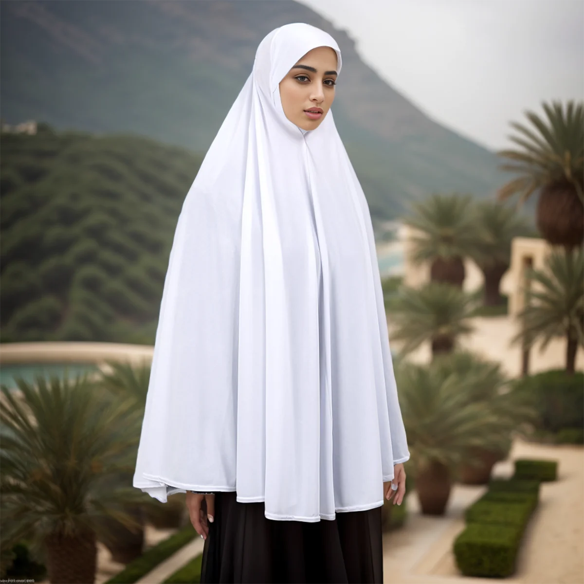 Muslim Ramadan Prayer Dress Women Prayer Clothes Full Cover Hijabs Solid Inner Hijab Long Shawl Soft Premium Cotton Hemp Abayas