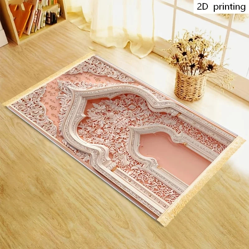 VIKAMA Muslim Prayer Rug Islamic Prayer Mat Indoor and Outdoor Foldable Prayer Mat Living Room Bedroom Carpet Home Decoration
