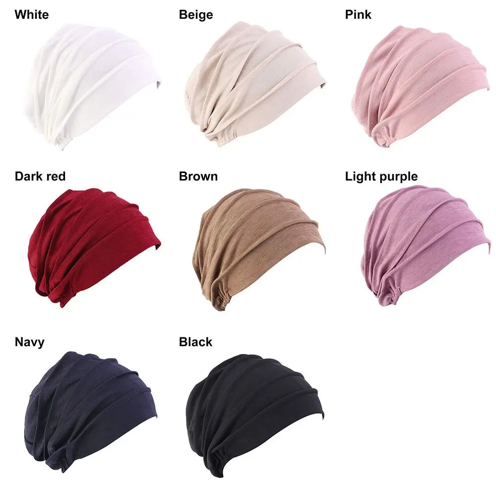 Women Turban Hat Beanies Hair Loss Headscarf Female Elastic Turban Hat Chemo Hat Head Wrap Muslim Hijabs