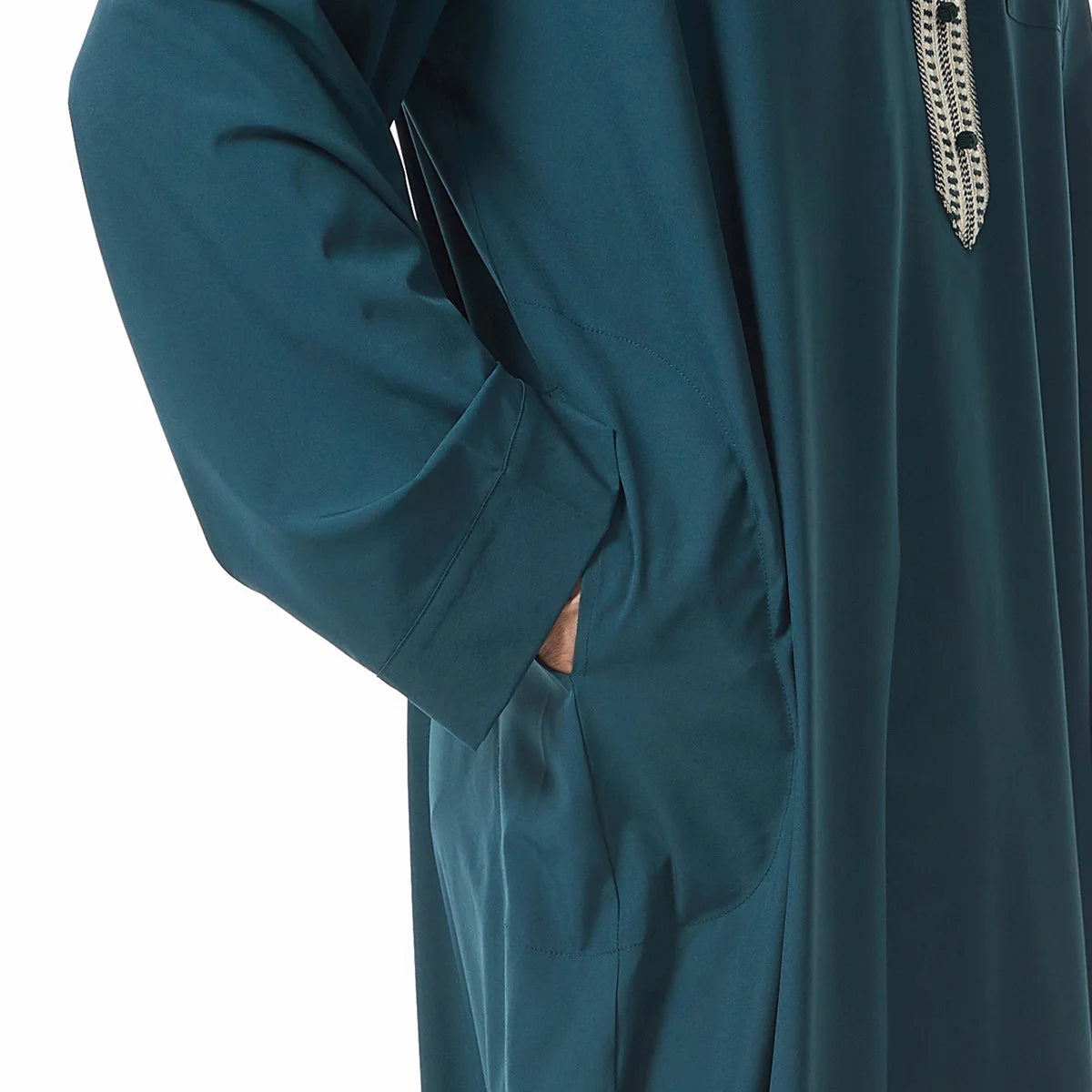 Thobes for Man Muslim Dress Islam Clothing Saudi Arabic Robe Jubba Thobe Eid Djellaba Long Sleeve Embroidery Daffah Dishdasha