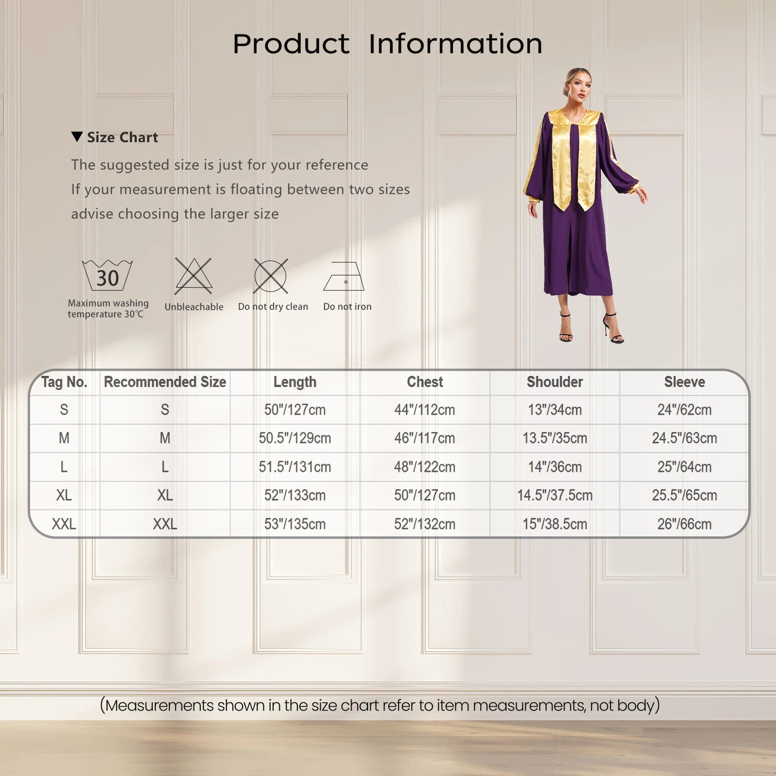 Women Men Church Choir Robe Long Sleeve Zipper Gown Liturgical Worship Prayer Praise Dress Halloween Theme Party Cosplay Costume