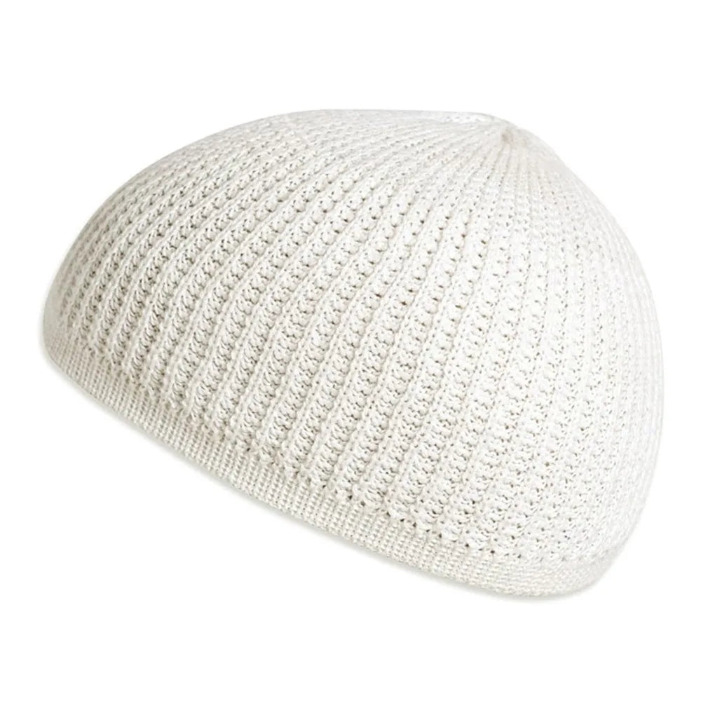New Solid Color Kufi Cap Casual Breathable Skull Hat Crochet Knit Knitted Hat Men
