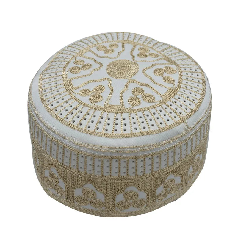 2023 New Muslim Prayer Hats Breathable Headware Kufi Hat Men Islam Skull Cap Ramadan Eid Gift Embroidery Man Hat