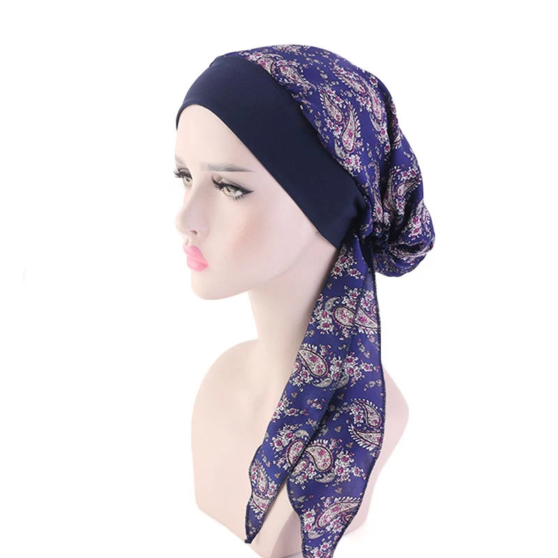 Women Cancer Head Scarf Chemo Hair Loss Hat Turban Pre-Tied Headwear Bandana New