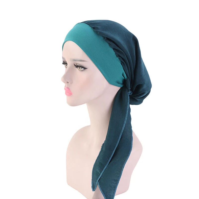 Women Cancer Head Scarf Chemo Hair Loss Hat Turban Pre-Tied Headwear Bandana New