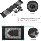 Prayer Rug Polyester Portable Braided Mats Simply Print with Compass In Pouch Travel Home New Style Mat Blanket 100x60cm