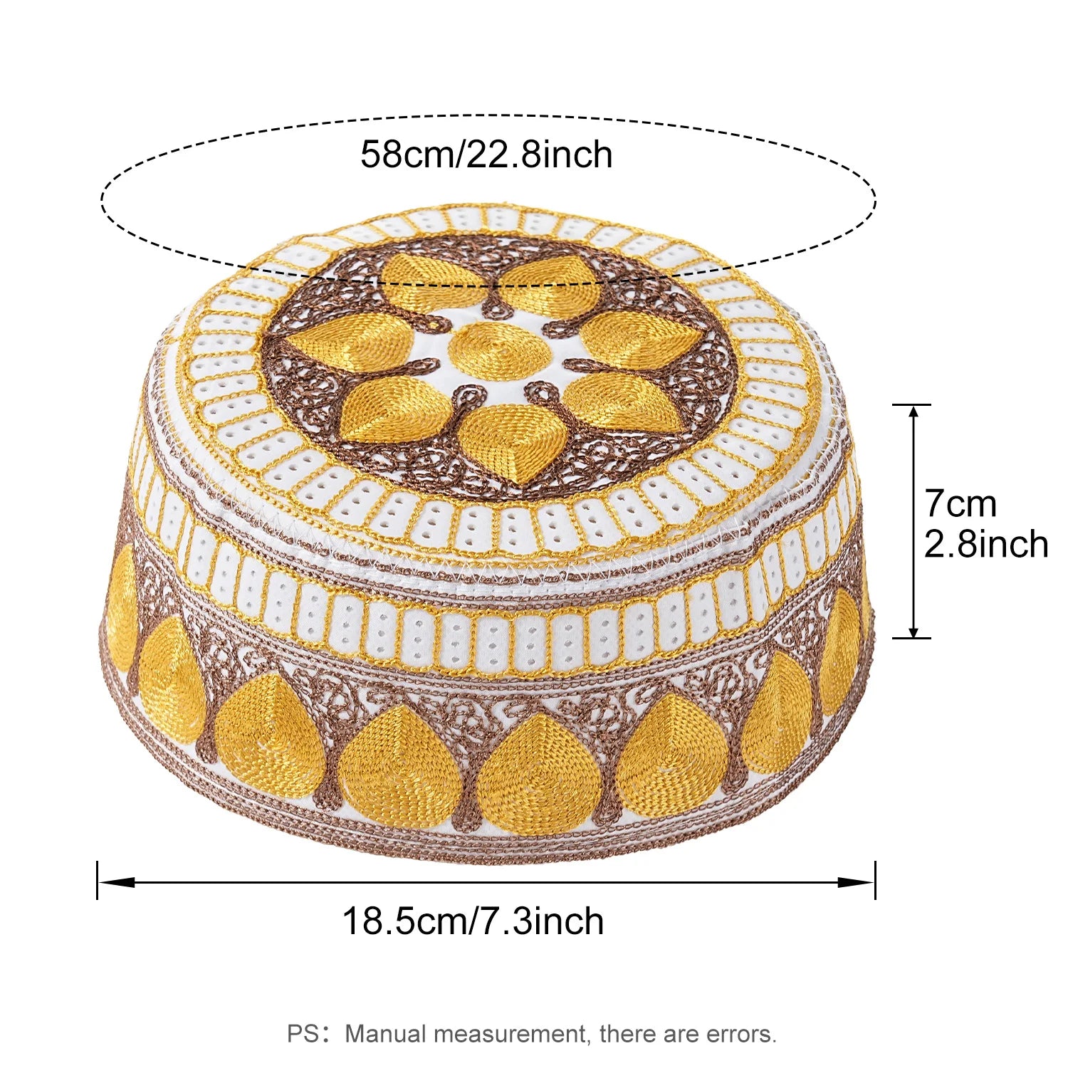 New Muslim Men Prayer Cap Hat Cotton Embroidery Leisure Saudi Arabia Islamic Hat Cap Men Headscarf Topkippot Turban Saudi Cap