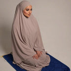 Muslim Ramadan Prayer Dress Women Prayer Clothes Full Cover Hijabs Solid Inner Hijab Long Shawl Soft Premium Cotton Hemp Abayas