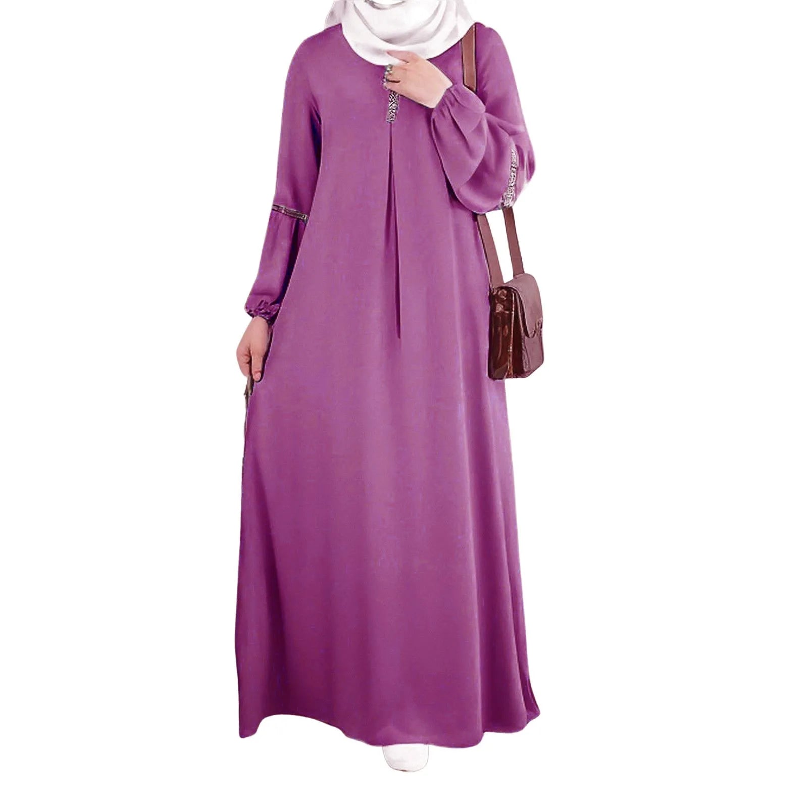 Women'S Muslim Dress Ramadan Muslim Clothes Elegant Solid Color Robe Abaya Dubai Turkey Islam Prayer Clothes Islam Women Dress