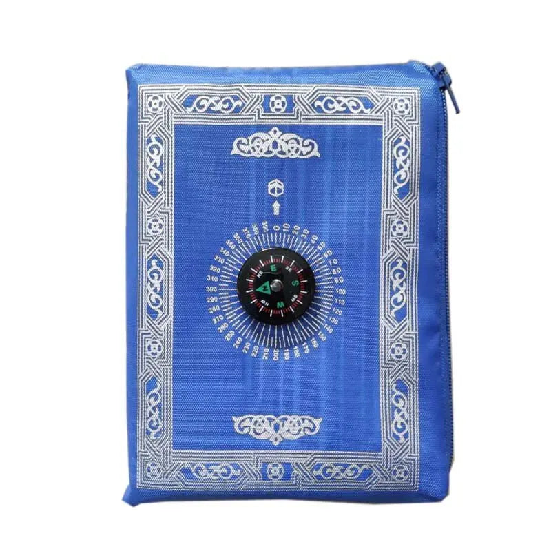 Prayer Rug Polyester Portable Braided Mats Simply Print with Compass In Pouch Travel Home New Style Mat Blanket 100x60cm